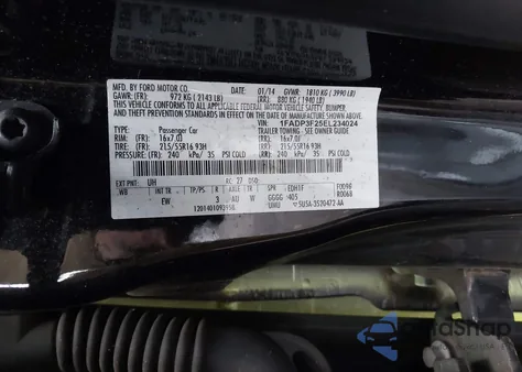 2014 Ford Focus Se из США, поврежденный, VIN 1FADP3F25EL234024